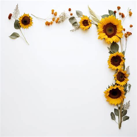 Premium AI Image Sunflower Border To Add A Touch Of Sunshine To Your Day