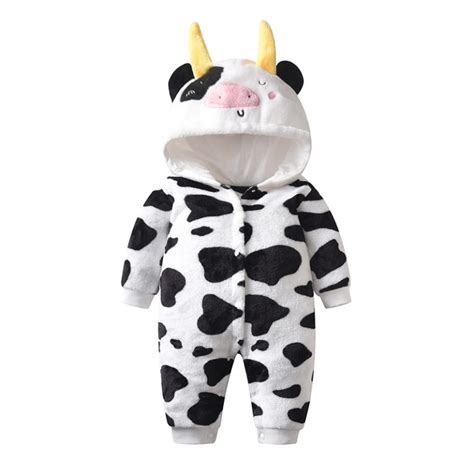 Kigurumi vache avec capuche à cornes pour bébé Pyjama D Or