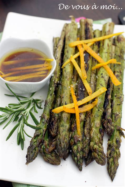 De Vous Moi Asperges Vertes La Plancha Vinaigrette L Orange