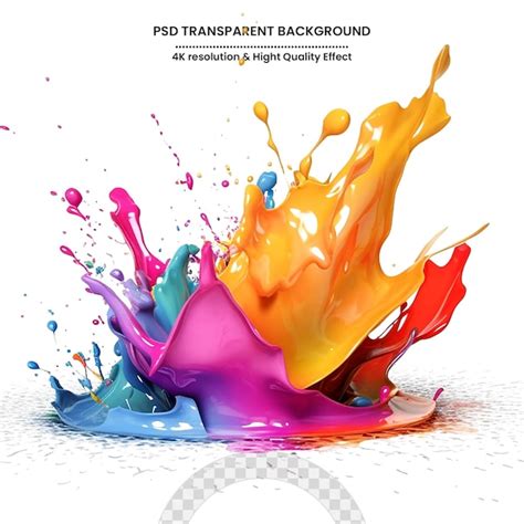 Premium Psd Colorful Liquid Paint Splash