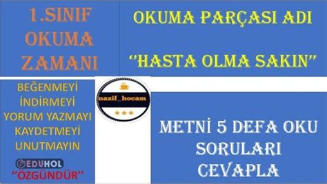 1 Sınıf Süreli Okuma Soru C Eduhol Etkinlik İndir Oyun Oyna