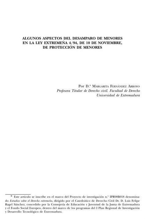 Pdf Algunos Aspectos Del Desamparo De Menores Ii El Desamparo De