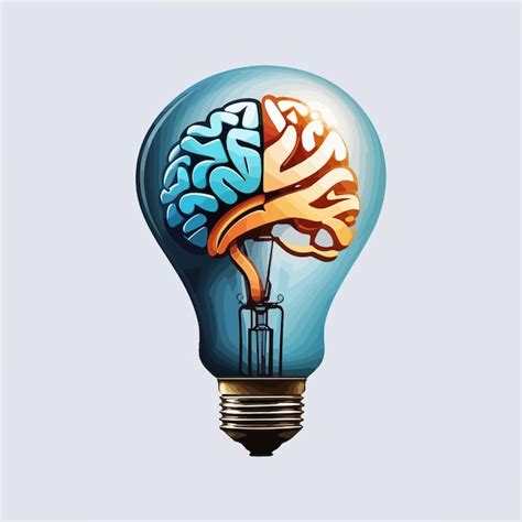 Premium Vector Brain In A Lightbulb Illustration