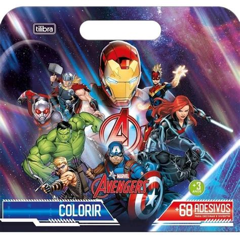 Maleta Para Colorir Avengers Tilibra PAPEMIX Papelaria E Presentes