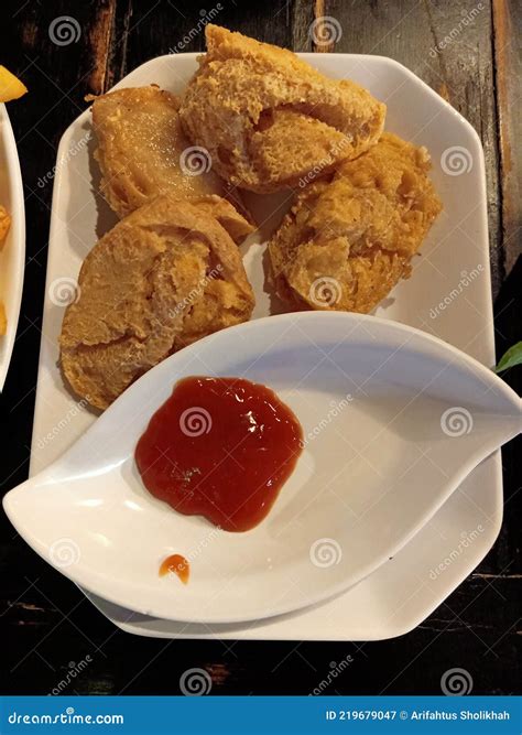 Indonesian Food Tahu Walik With Tomato Sauce Stock Image Image Of