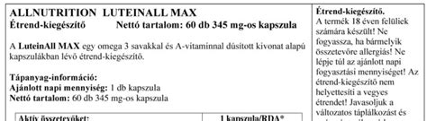 Luteinall Max Kapszula Allnutrition Ft Legolcs Bban