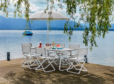 Ahoi Tisch Weiß 200x90cm Gestell weiss klappbar Outdoor Living