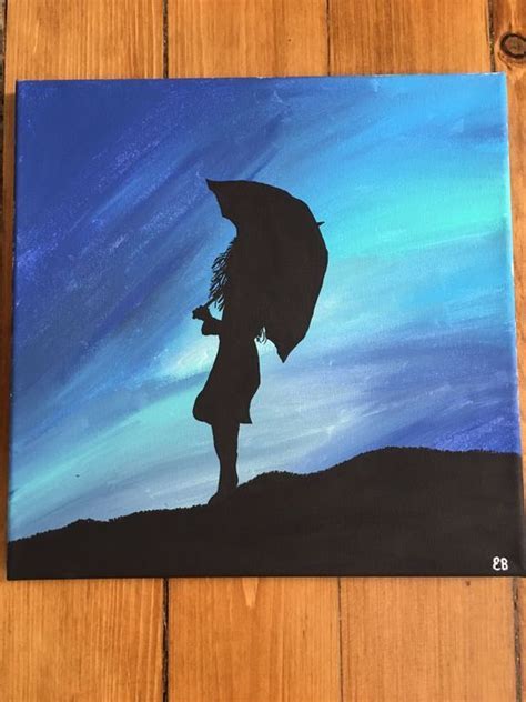 Paintings And Drawings Girl Silhouette Painting 2017 Sillouette