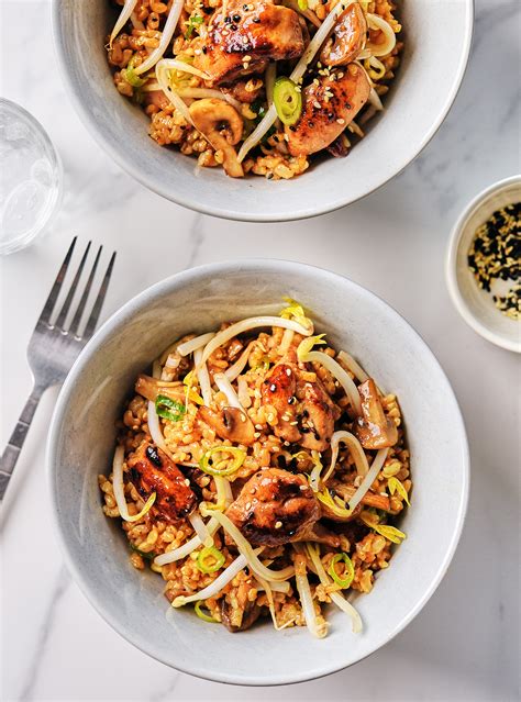 Riz Frit Au Poulet Aux Champignons Et Au Gingembre Ricardo