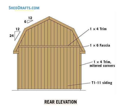 12×12 Gambrel Barn Shed Plans Blueprints For Assembling Sturdy Structure Gambrel Barn, Gambrel ...