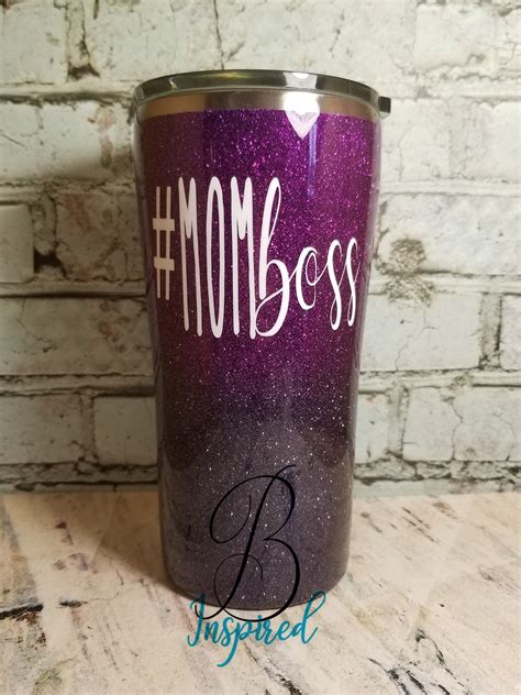 Mom Boss Custom Glitter Tumbler Stainless Steel Tumbler Glitter