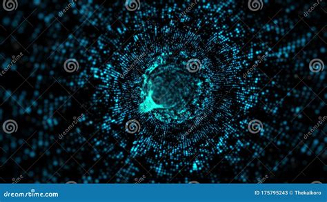 Abstract Background Moving Pass Through Dot Particle And Illumination