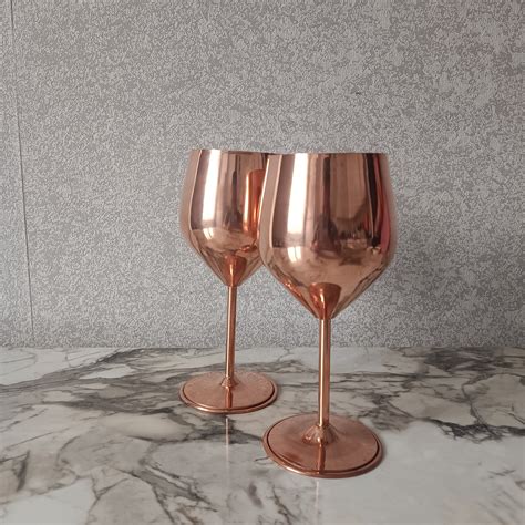 Copper Wine Glass Set Of Copper Wine Goblet Th Anniversary Gift