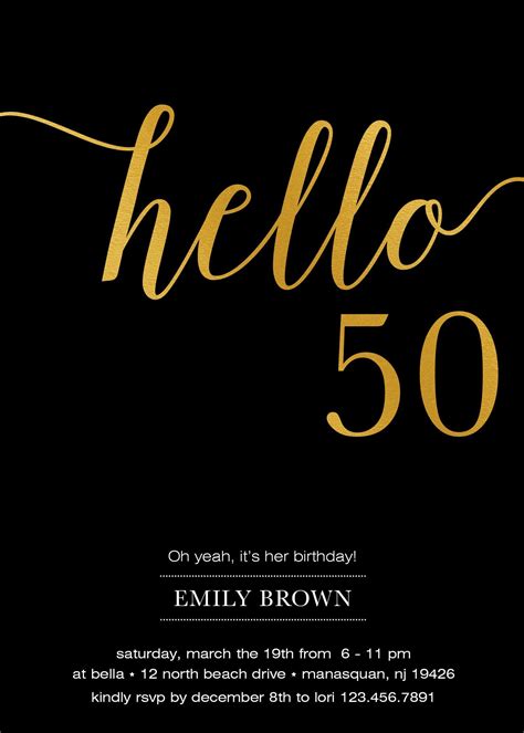 50th Birthday Invitations Templates Free