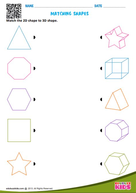 3d Shape Matching Worksheet