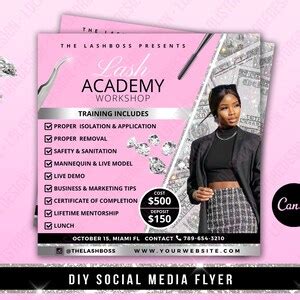 Diy Lash Training Flyer Lash Academy Flyer Eyelash Training Etsy