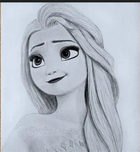 Elsa Frozen 2 Shaded Drawing Disney Princess Sketches Princess