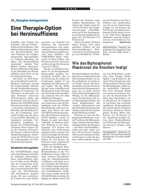 AT1 Rezeptor Antagonisten Eine Therapie Option Bei Herzinsuffizienz