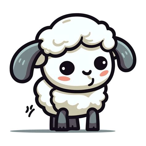 Cute Cartoon Sheep Vector Illustration Isolated On A White Background