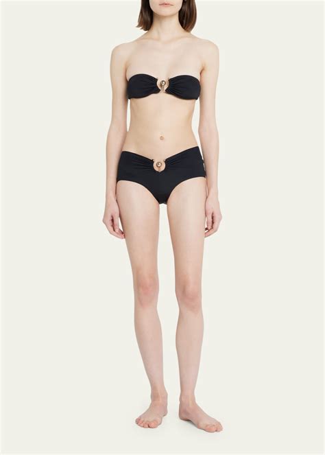 Christopher Esber Ruched Prong Bandeau Bikini Top Bergdorf Goodman