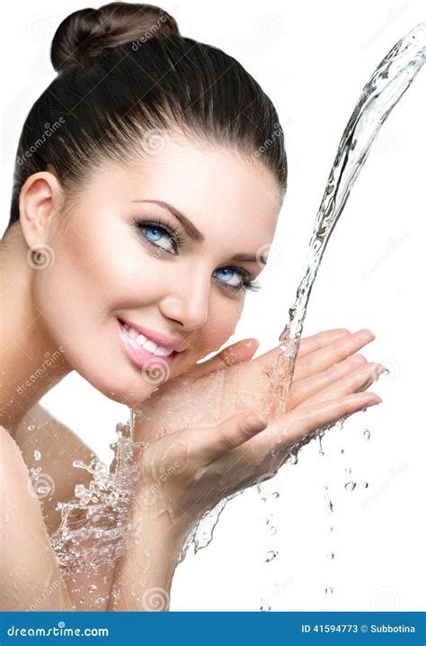 Beautiful Model Woman With Splashes Of Water Stock Image Image Of