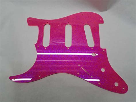 Lefty Left Handed Hot Pink Sparkle Glitter Sss Pickguard Fits Reverb