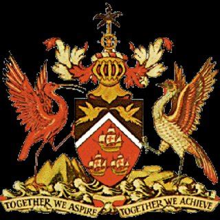 The Trinidad and Tobago coat of arms and motto "Together We Aspire ...