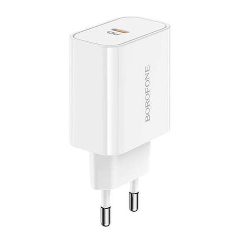 Купить Адаптер сетевой BOROFONE BA57A Easy Speed Type-C, 20W, 3A, белый ...