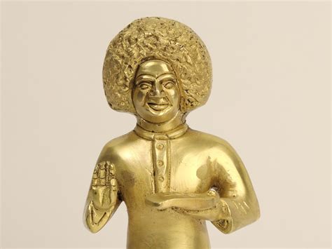 Standing Sathya Sai Baba Brass Statue Exotic India Art