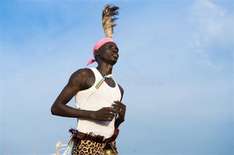 Member of the Dinka Tribe Participate in a Traditional Celebratory ...