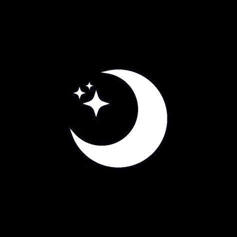 moon and stars black and white widget pfp | Moon icon, Watermark ideas ...