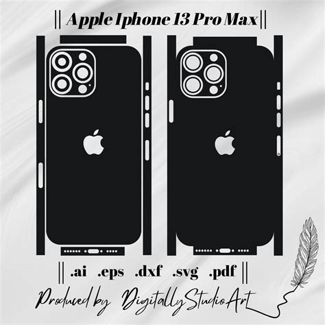 IPhone 13 Pro Max Skin Template Vector Cut File Vinyl Wrap Cutting