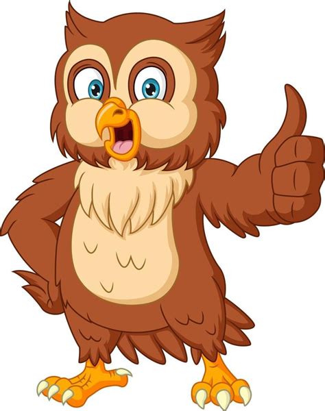 Cartoon Cute Owl Giving Thumb Up Vector Art At Vecteezy