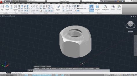 AutoCAD TUTS How To Draw 3D Nut In AutoCAD YouTube