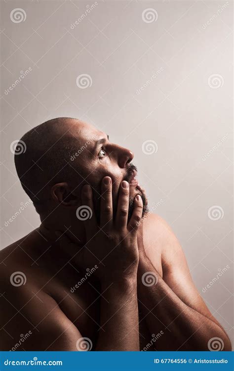 Scared Naked Man Stock Photo CartoonDealer
