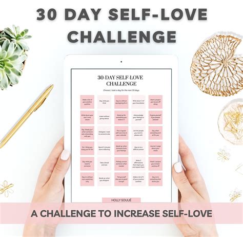 30 Days Of Self Love Evolution 30 Day Challenge For Self Love Printable