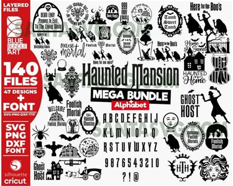 140 Haunted Mansion Bundle Svg Halloween Svg Haunted Mansion Foolish