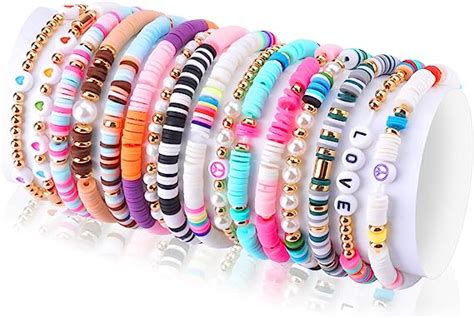 Kinbom Pcs Preppy Bracelets Colorful Rainbow Y K Girls Charm