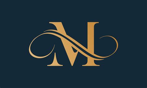 Luxury letter m logo template in gold color. Modern trendy initial luxury m letter logo design ...