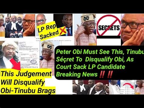 Peter Obi Must See This Tinubu S R T To Disqualify Obi As Court Sack