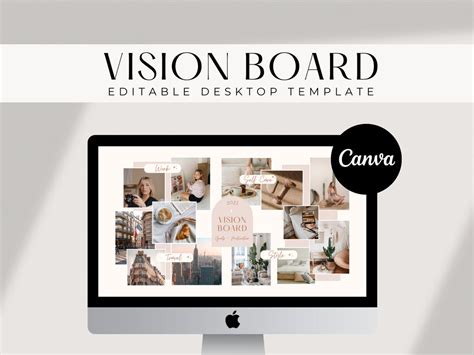 Digital Vision Board Template 2023 Vision Board 2023 Goals Board Canva Mood Board Template 2023 ...