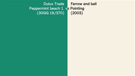 Dulux Trade Peppermint Beach 1 30gg 19370 Vs Farrow And Ball Pointing 2003 Side By Side