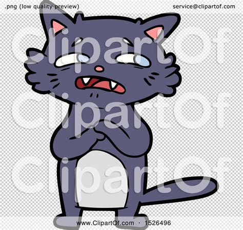 Worried Cartoon Cat By Lineartestpilot