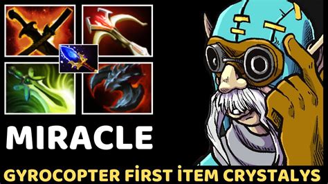 MIRACLE Gyrocopter First İtem Crystalys Scepter Build 7 35 Dota 2