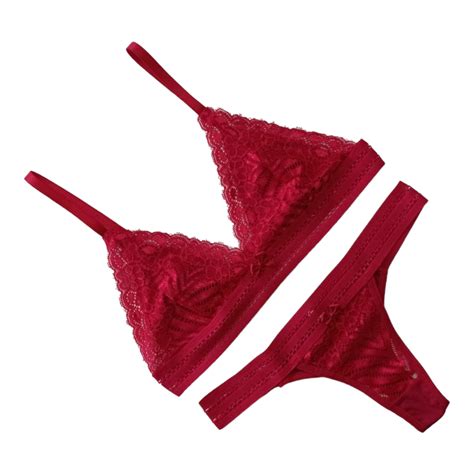 Conjunto Lingerie Renda Sem Bojo Sem Aro Dama Revenda El Stico Shopee