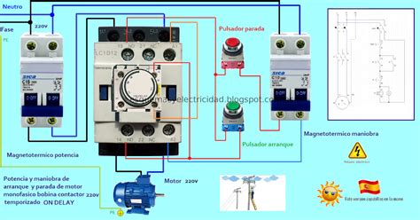 Esquemas eléctricos Arranque parada temporizado ON DELAY