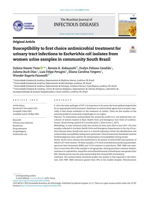 (PDF) Susceptibility to first choice antimicrobial treatment for ...