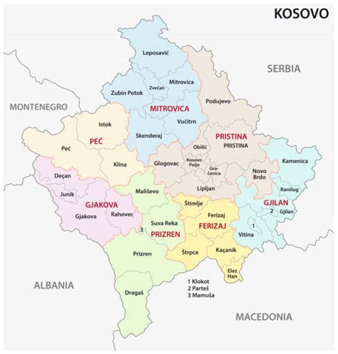 Kosovo Serbia Map stock vectors - iStock