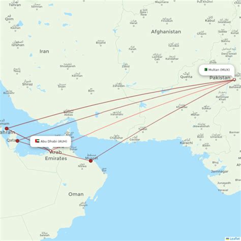 Flights From Abu Dhabi To Multan Auh To Mux Flight Routes