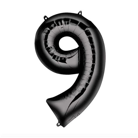 34in Black Number Balloon 9 - Party Store Miami FL | Same Day Delivery